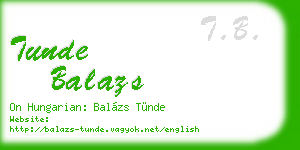 tunde balazs business card