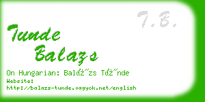 tunde balazs business card